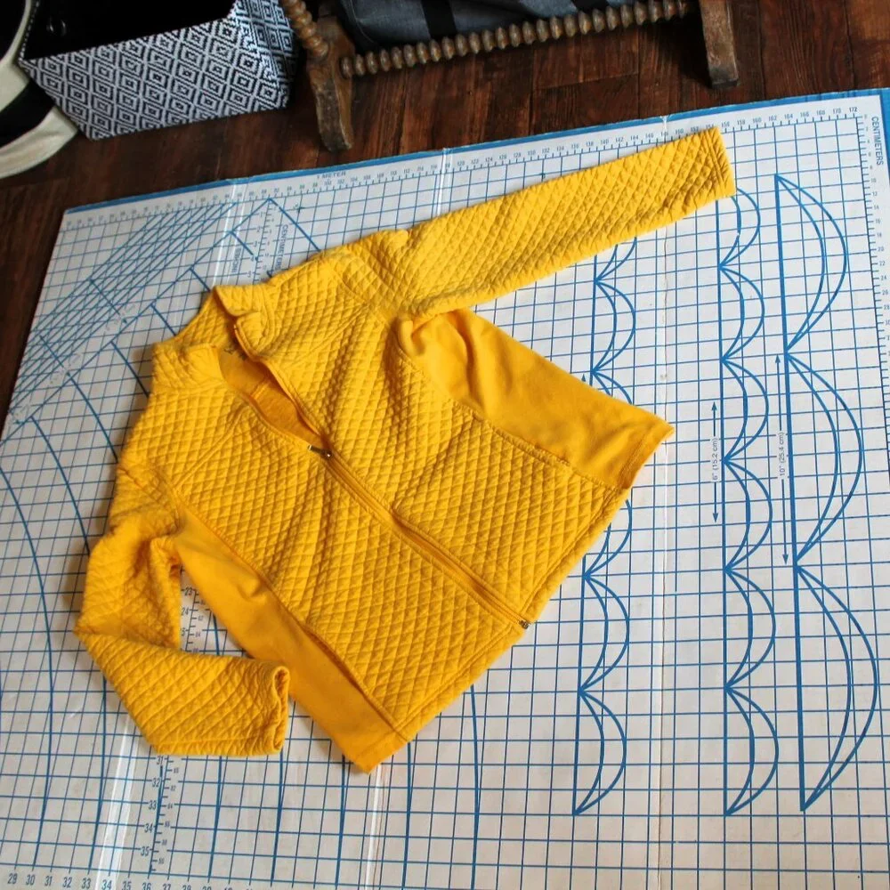 2/$10 Croft & Barrow Marigold Yellow Quilted Zip-Up Jacket, Medium